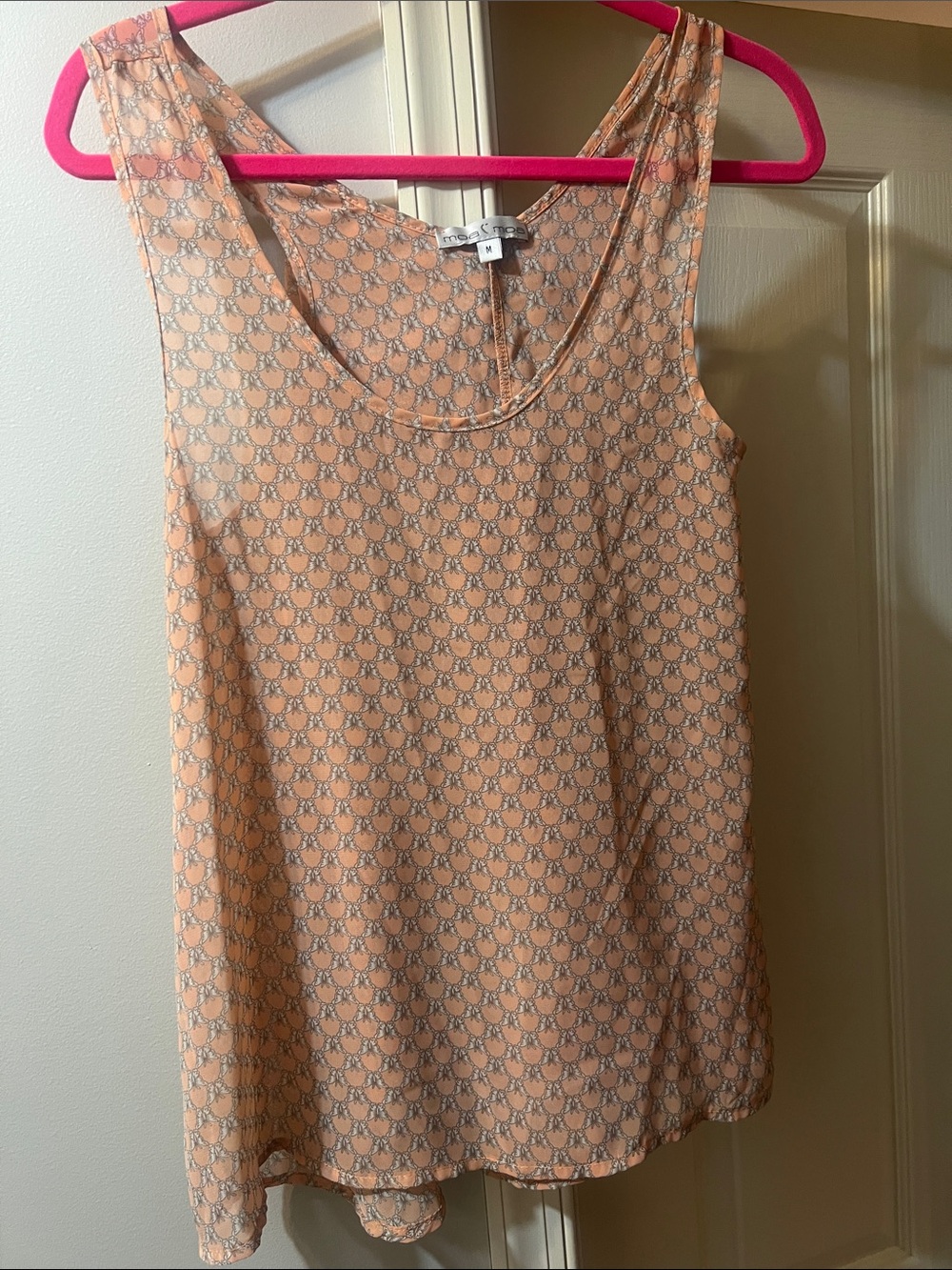 Moa Moa Peach Printed Sleeveless Camisole